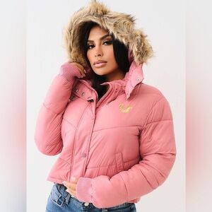 M26 True Religion Fur Trim Puffer Jacket